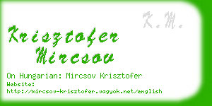 krisztofer mircsov business card